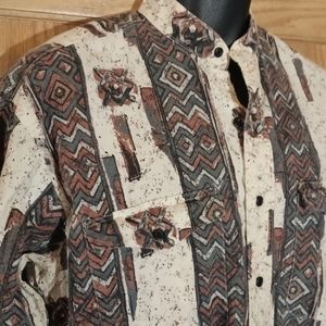 Men's Sz M Vintage Western Banded Shirt by Wrangler